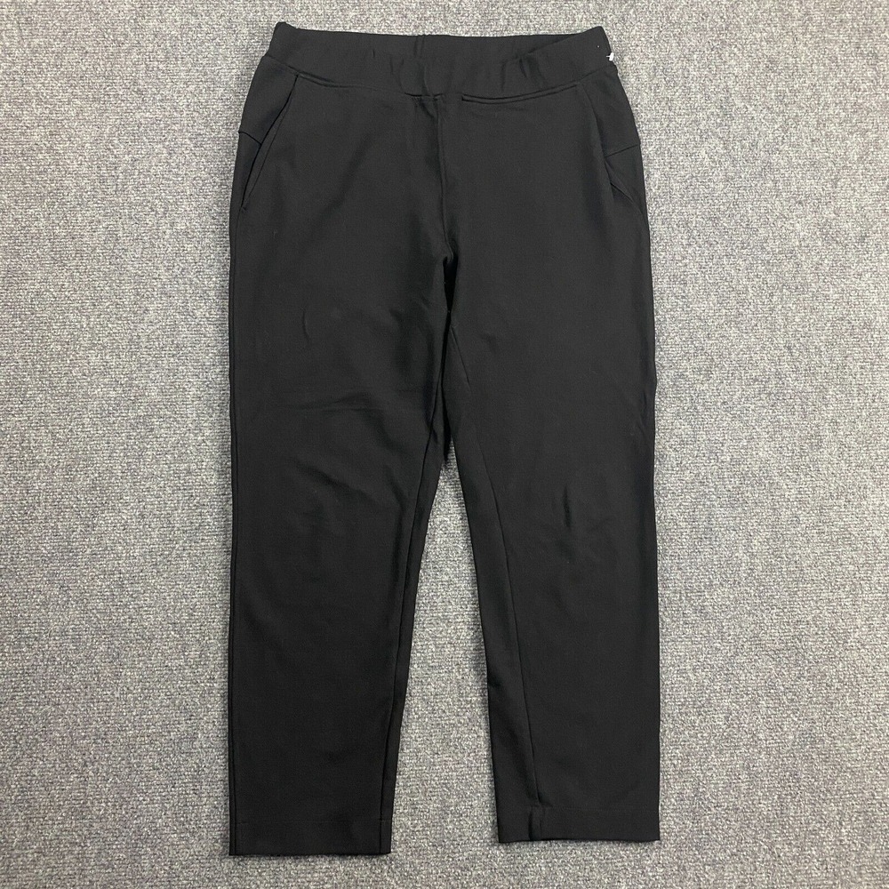 Saint + Sofia Pants Women's 8 Black Capri Pull On Stretch Viscose Blend Adults